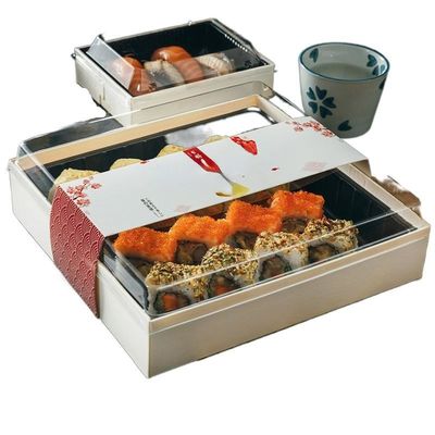 جعبه سوشی یکبار مصرف جعبه سوشی ناهار ژاپنی بسته بندی کاغذی
